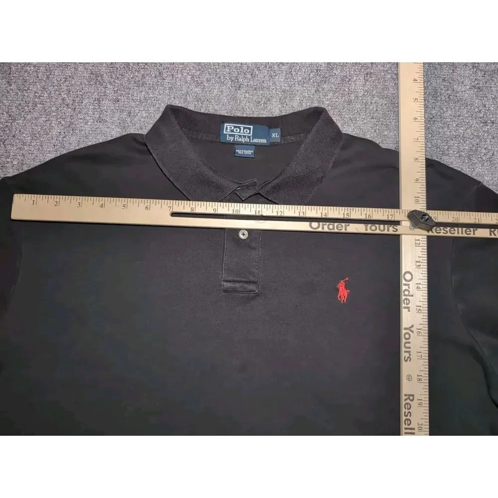 Vintage Polo by Ralph Lauren Short Sleeve Men's Polo Size XL Black‎ W/ Red Logo